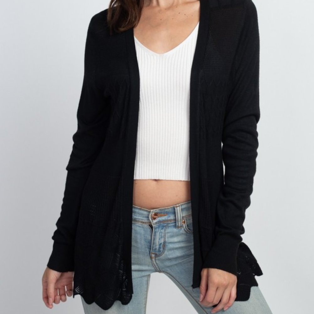 LONG SLEEVE OPEN FRONT CARDIGAN
